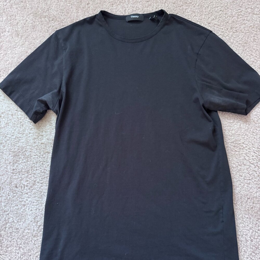 Theory Precise Tee Luxe Pima Cotton Black Crewneck T-Shirt Size XS